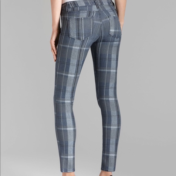 PAIGE Skyline Ankle Peg Cloud Cover Plaid Jeans 26 - Picture 2 of 6